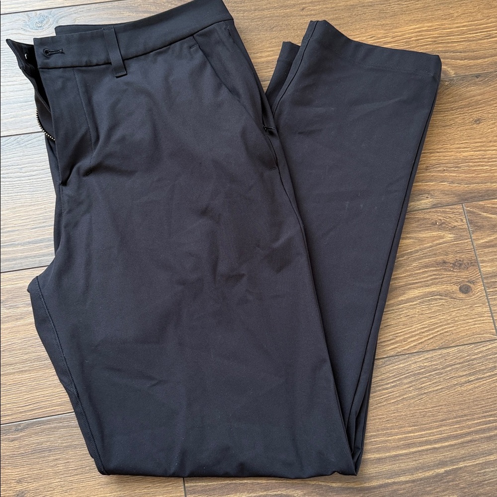 Lululemon ABC Classic Fit Warpstreme Pants Men Sz 32'' Black Golf Performance
